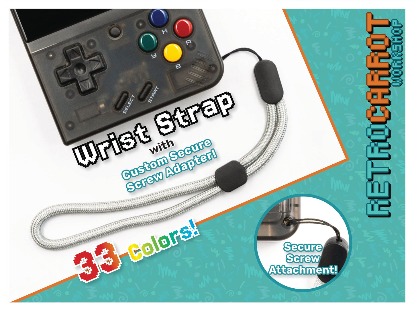 Screw-in Wrist Strap for Miyoo Mini V4, PLUS, & Flip